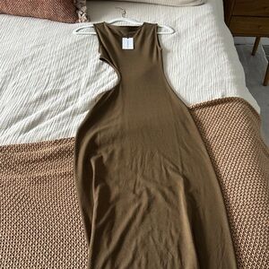 WeWoreWhat Brown Dress with Side Cut
